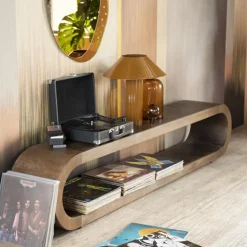 Ovale tv-meubel gebogen hout - By-Boo Elora