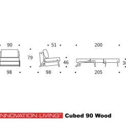 1-persoons slaapbank 90 - Innovation Living Cubed 90 Wood