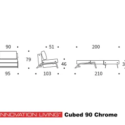1-persoons slaapbank 90 - Innovation Living Cubed 90 Chrome