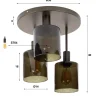 Plafondlamp 3-lichts bruin - Santa Sepiora