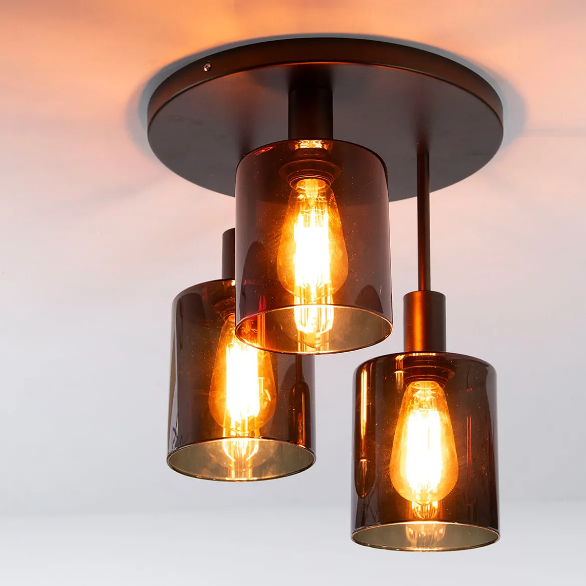 Plafondlamp 3-lichts bruin - Santa Sepiora