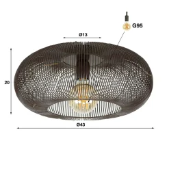 Plafondlamp staaldraad - Santa Disk Wire