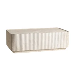 Rechthoekige salontafel beige steen - Bodio Mia