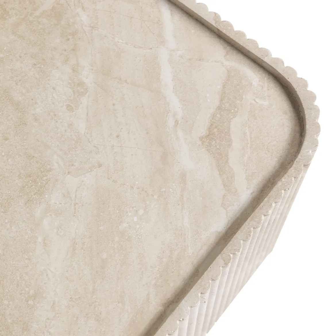 Rechthoekige salontafel beige steen - Bodio Mia