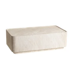 Rechthoekige salontafel beige steen - Bodio Mia