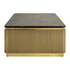 Rechthoekige salontafel goud met marmer - Richmond Interiors Ironville