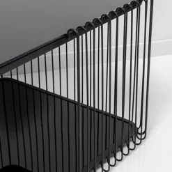 Rechthoekige salontafel met glasplaat - Kare Design Wire Double