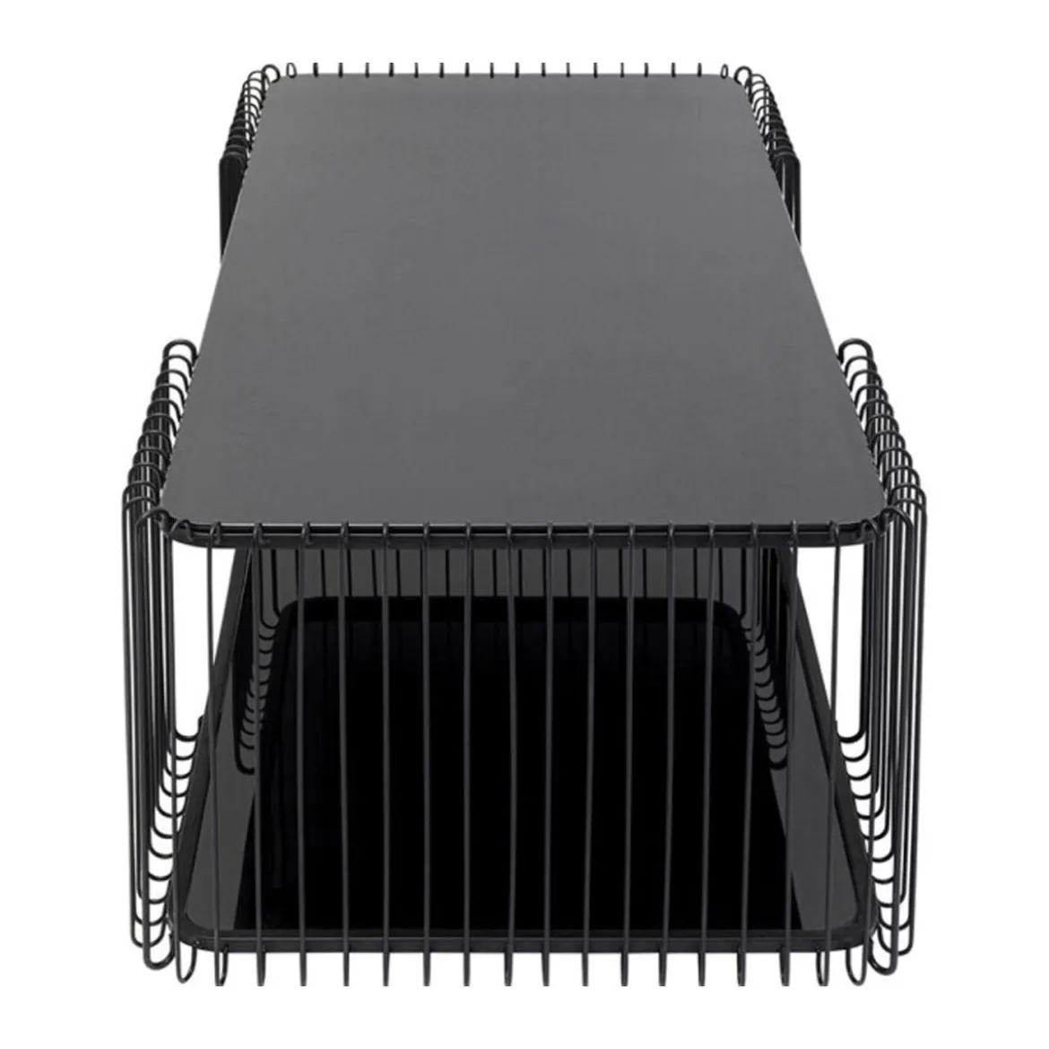Rechthoekige salontafel met glasplaat - Kare Design Wire Double