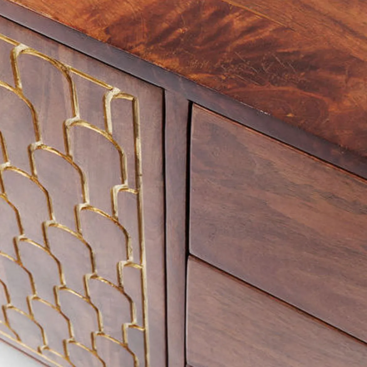 Retro dressoir mangohout goud - Kare Design Muskat