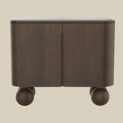 Retro kastje hout met bolpoten - Bodio Dakota