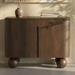 Retro kastje hout met bolpoten - Bodio Dakota