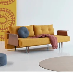 Retro slaapbank met walnoot arm - Innovation Living Recast