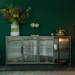 Ribbelglas dressoir - Dutchbone Boli