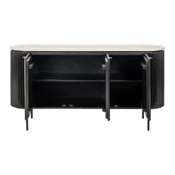 Ribbelhout dressoir met travertin blad - Richmond Interiors Hampton