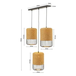 Rieten eettafel hanglamp - Kare Design Aloha