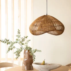 Rieten lamp organische vorm - By-Boo Lunar