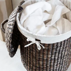 Rieten wasmand met deksel - Must Living Tahiti
