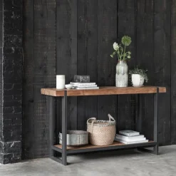 Robuuste sidetable teak naturel - DTP Home Timeless Beam