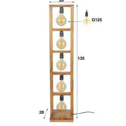Robuuste vloerlamp van hout - Santa Modulo