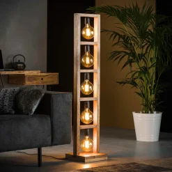 Robuuste vloerlamp van hout - Santa Modulo