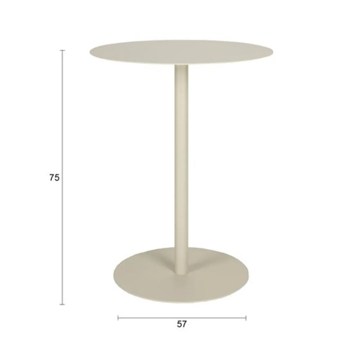 Ronde beige bistrotafel - Zuiver Snow