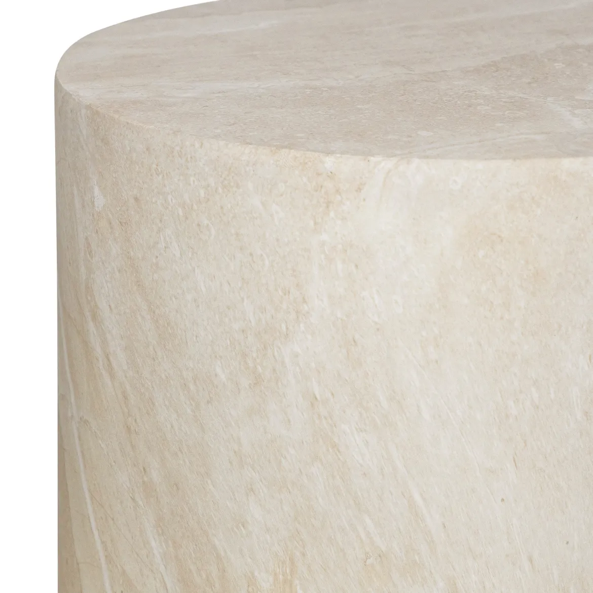 Ronde bijzettafel beige steen - Bodio Elsa