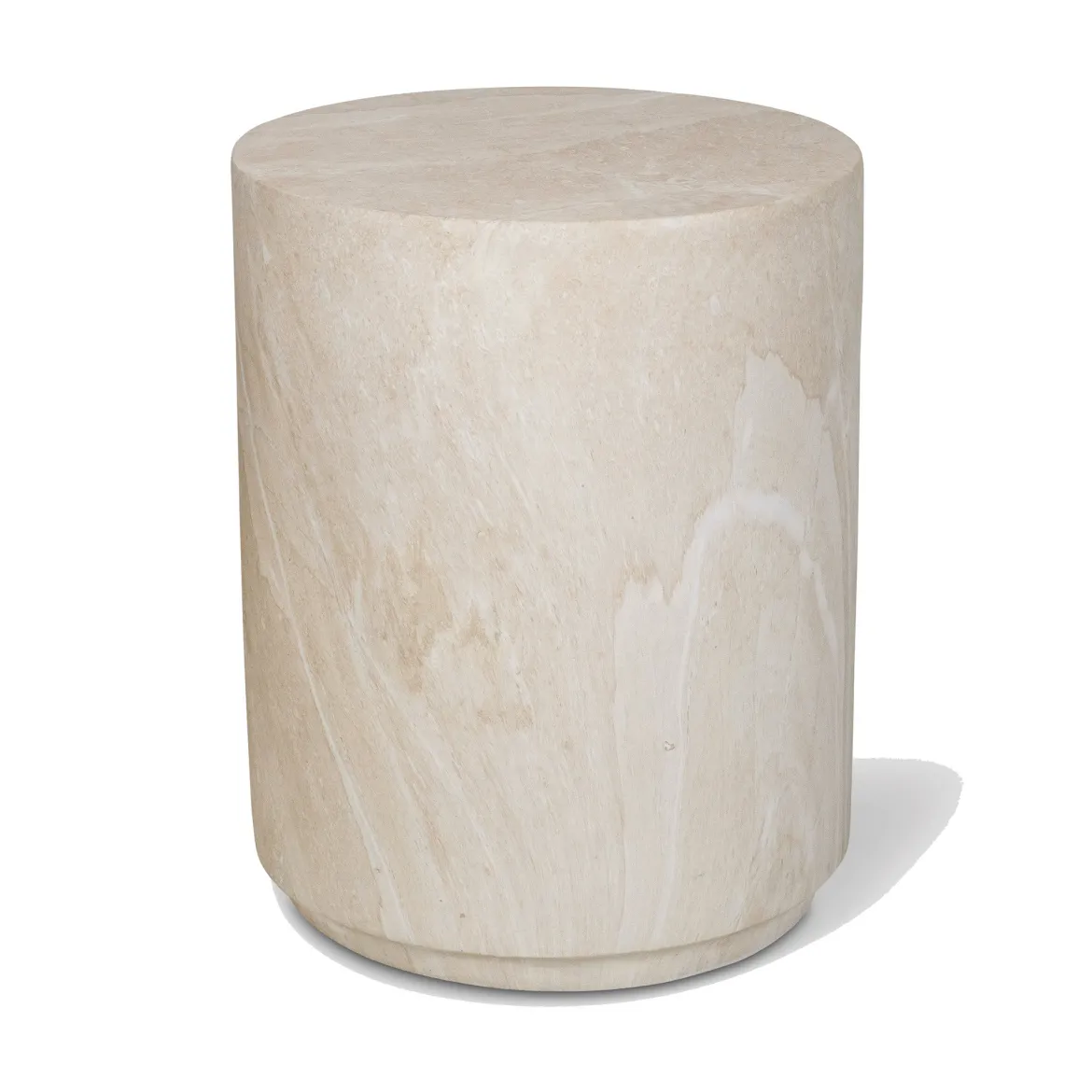 Ronde bijzettafel beige steen - Bodio Elsa