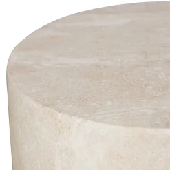 Ronde bijzettafel beige steen - Bodio Elsa