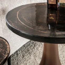 Ronde bijzettafel koperbruin glas - Giani Eclipse