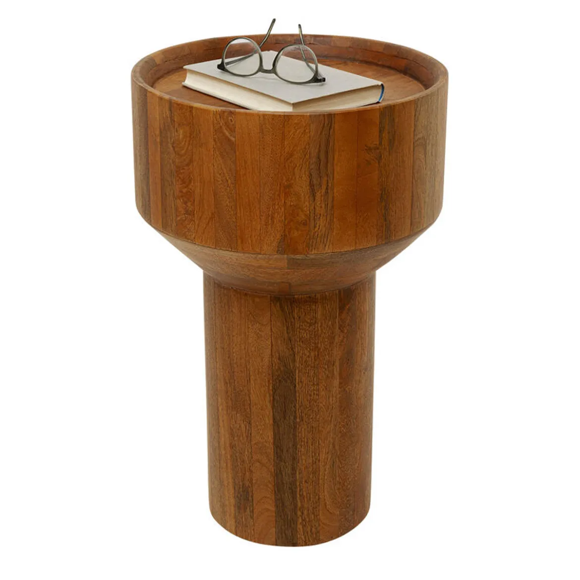 Ronde bijzettafel mangohout 35 cm - Kare Design Tessa