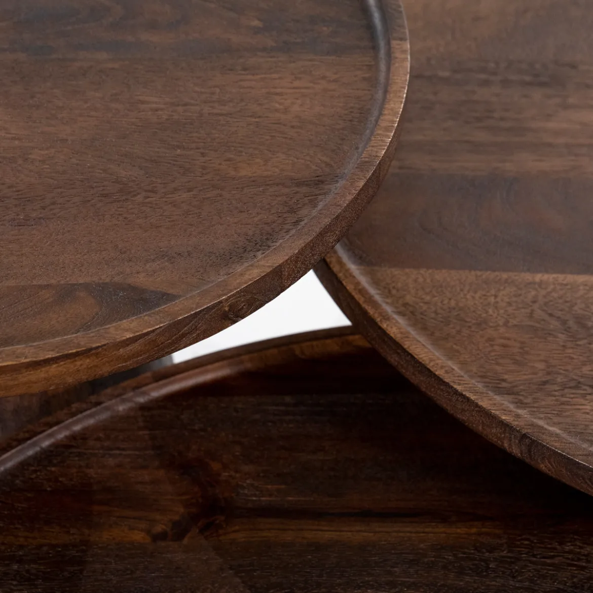 Ronde bijzettafel mangohout - Eleonora Ron