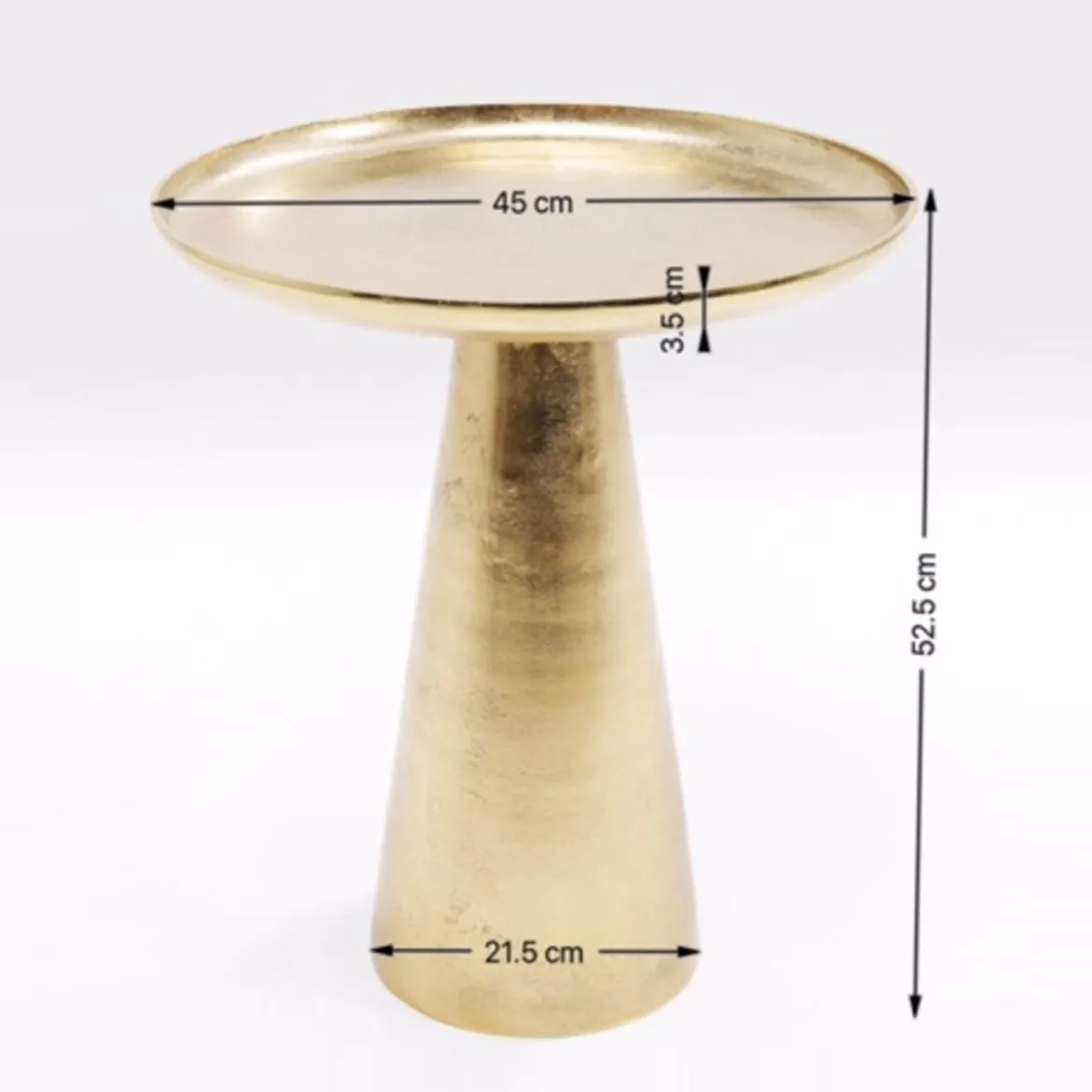 Ronde bijzettafel messing - Kare Design Plateau Uno