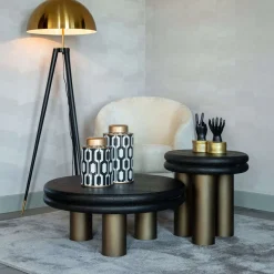 Ronde bijzettafel messing - Richmond Interiors Macaron