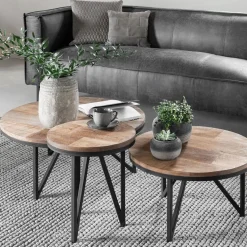 Ronde bijzettafel teakhout - DTP Home Odeon