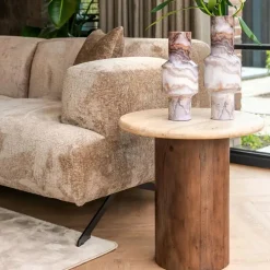 Ronde bijzettafel travertin - Richmond Interiors Douglas