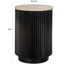 Ronde bijzettafel travertin en ribbelhout - Richmond Interiors Hampton
