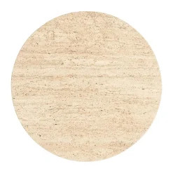 Ronde bijzettafel travertin en ribbelhout - Richmond Interiors Hampton