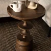 Ronde bijzettafel walnoot - Dutchbone Cath Walnut