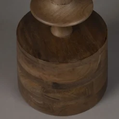 Ronde bijzettafel walnoot - Dutchbone Cath Walnut