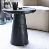 Ronde bijzettafel zwart mangohout - Eleonora Ron