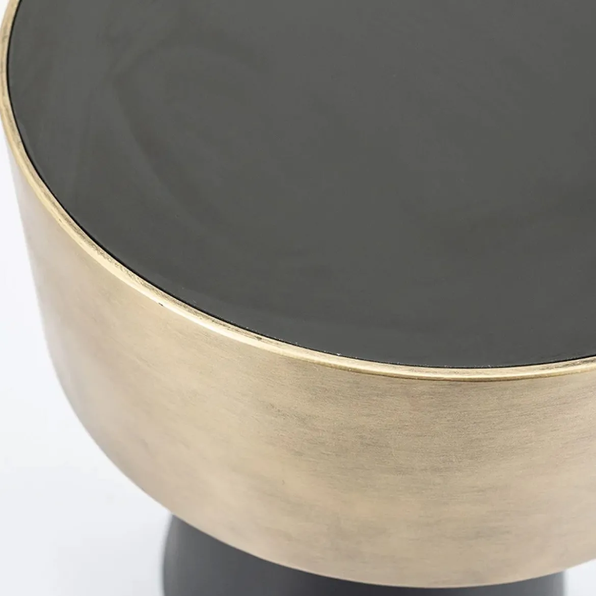 Ronde bijzettafel zwart met goud - By-Boo Bunga Small