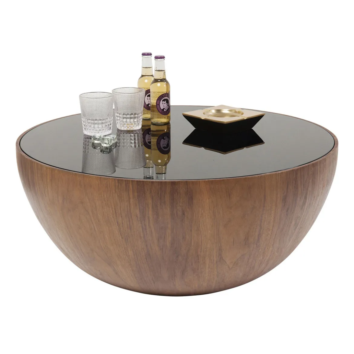 Ronde bol salontafel walnoot - Kare Design Tear Drops Walnut