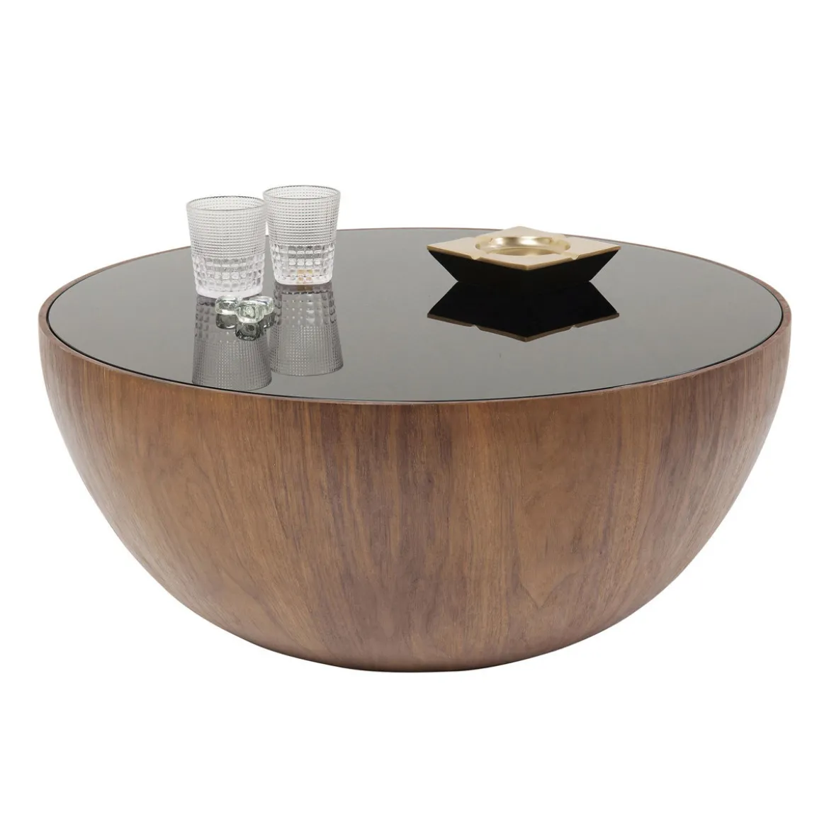 Ronde bol salontafel walnoot - Kare Design Tear Drops Walnut