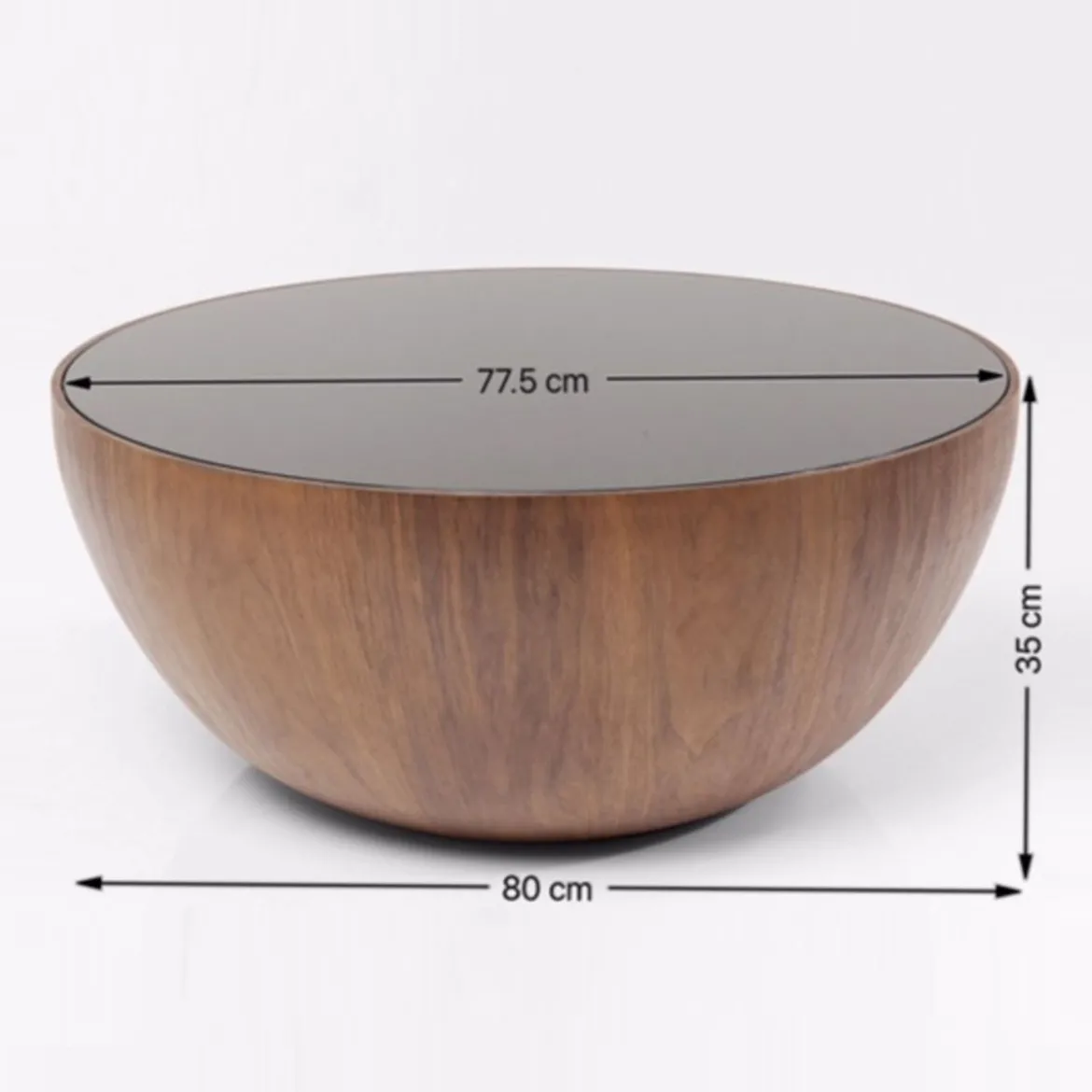 Ronde bol salontafel walnoot - Kare Design Tear Drops Walnut