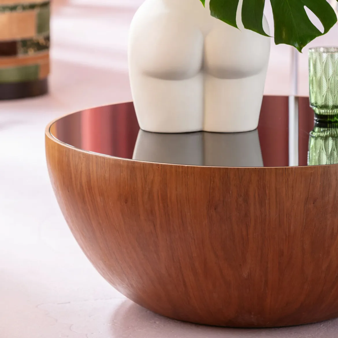 Ronde bol salontafel walnoot - Kare Design Tear Drops Walnut