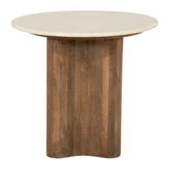 Ronde botticino bijzettafel - Eleonora Bodhi