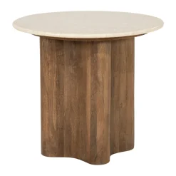 Ronde botticino bijzettafel - Eleonora Bodhi