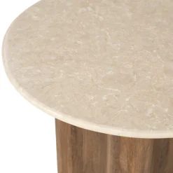 Ronde botticino bijzettafel - Eleonora Bodhi