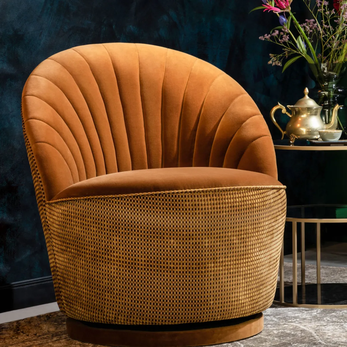 Ronde draaifauteuil vintage - Dutchbone Madison
