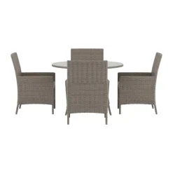Ronde eettafelset bruin wicker - Lavis Lefkas